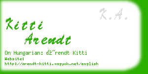 kitti arendt business card